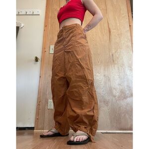 Anthropologie Wide-Leg Drawstring Pants in Rust